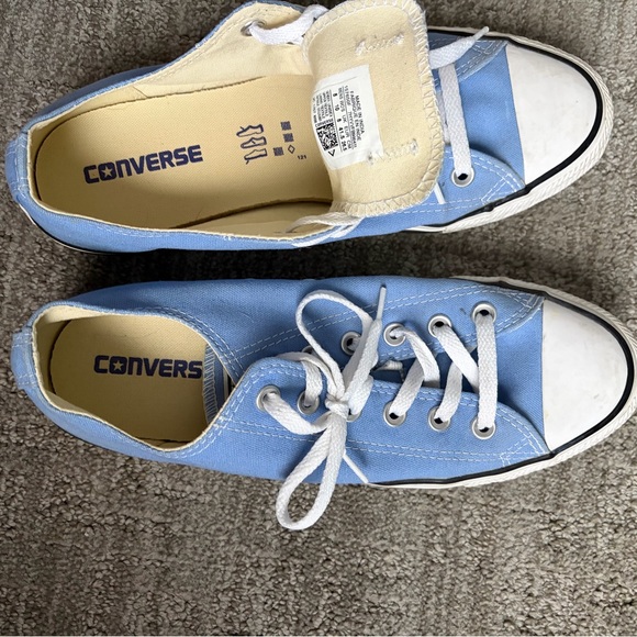 Converse Chuck Taylor All Star Canvas Light Blue and White Sneakers - Picture 1 of 2